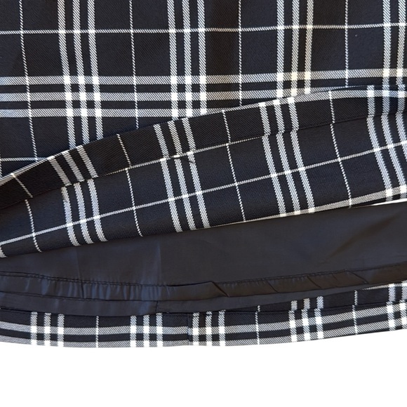 Mini Skirt Plaid Black/White Lined Academia Schoolgirl Ivy League Medium/29W - Picture 3 of 12